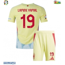 Spania Lamine Yamal #19 Bortedraktsett Barn EM 2024 Kortermet (+ Korte bukser)